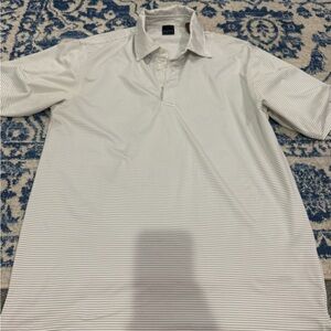 Classic White Striped Polo by Dunning Golf Shirt